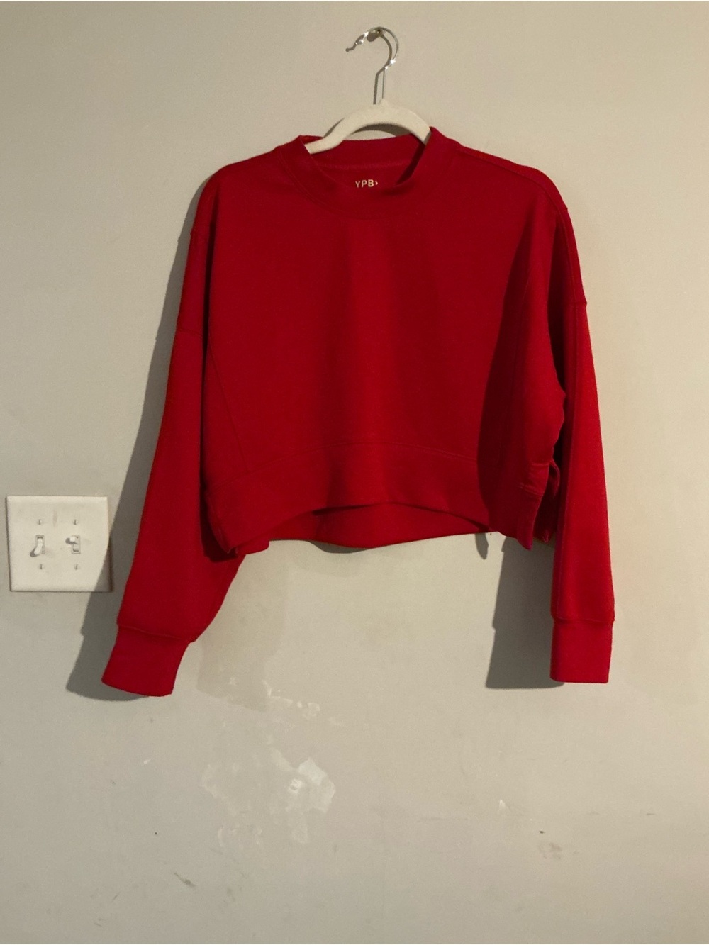 YPB Red Cropped Crewneck Sweatshirt